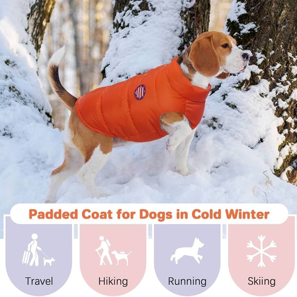Kuoser Winter Dog Vest Quilted Windproof Puffer Jacket..orange..large..(NWT) - Picture 7 of 7